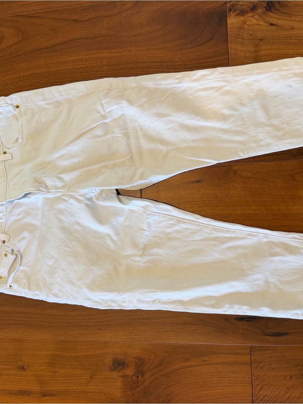 Michael Kors White Jeans with Gold Logo